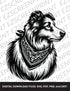 Border Collie 2, Various Sizes + Digital Download