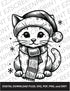 Christmas Kitten, Various Sizes + Digital Download