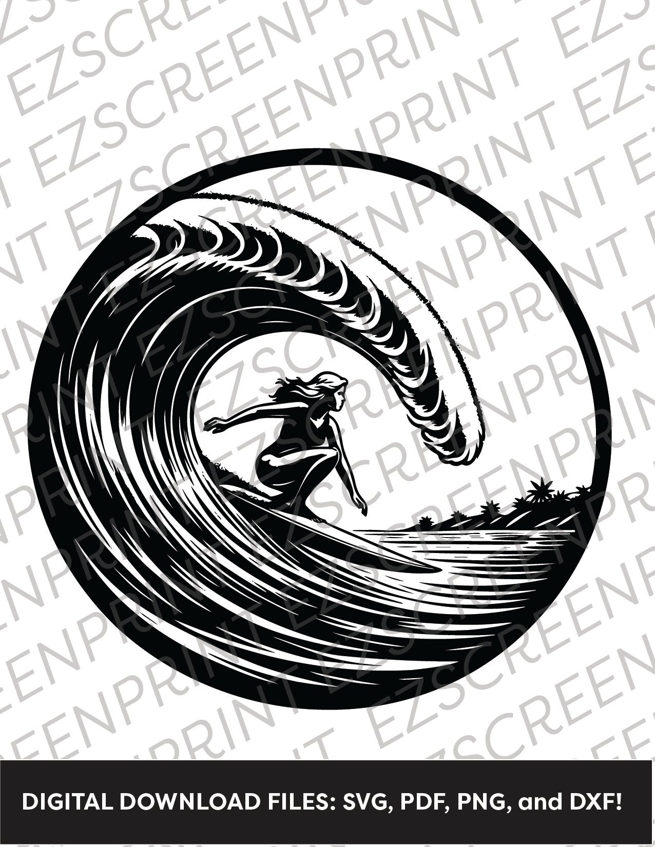 Girl Surfing the Tube 2, Various Sizes + Digital Download