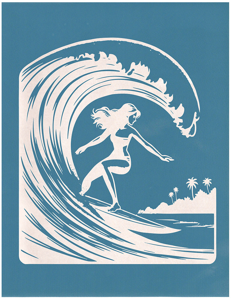 Girl Surfing the Tube 1, Various Sizes + Digital Download