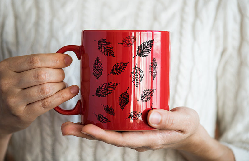 Doodled Leaves Pattern, Various Sizes + Digital Download