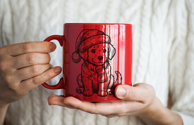 Christmas Golden Retriever Puppy, Various Sizes + Digital Download