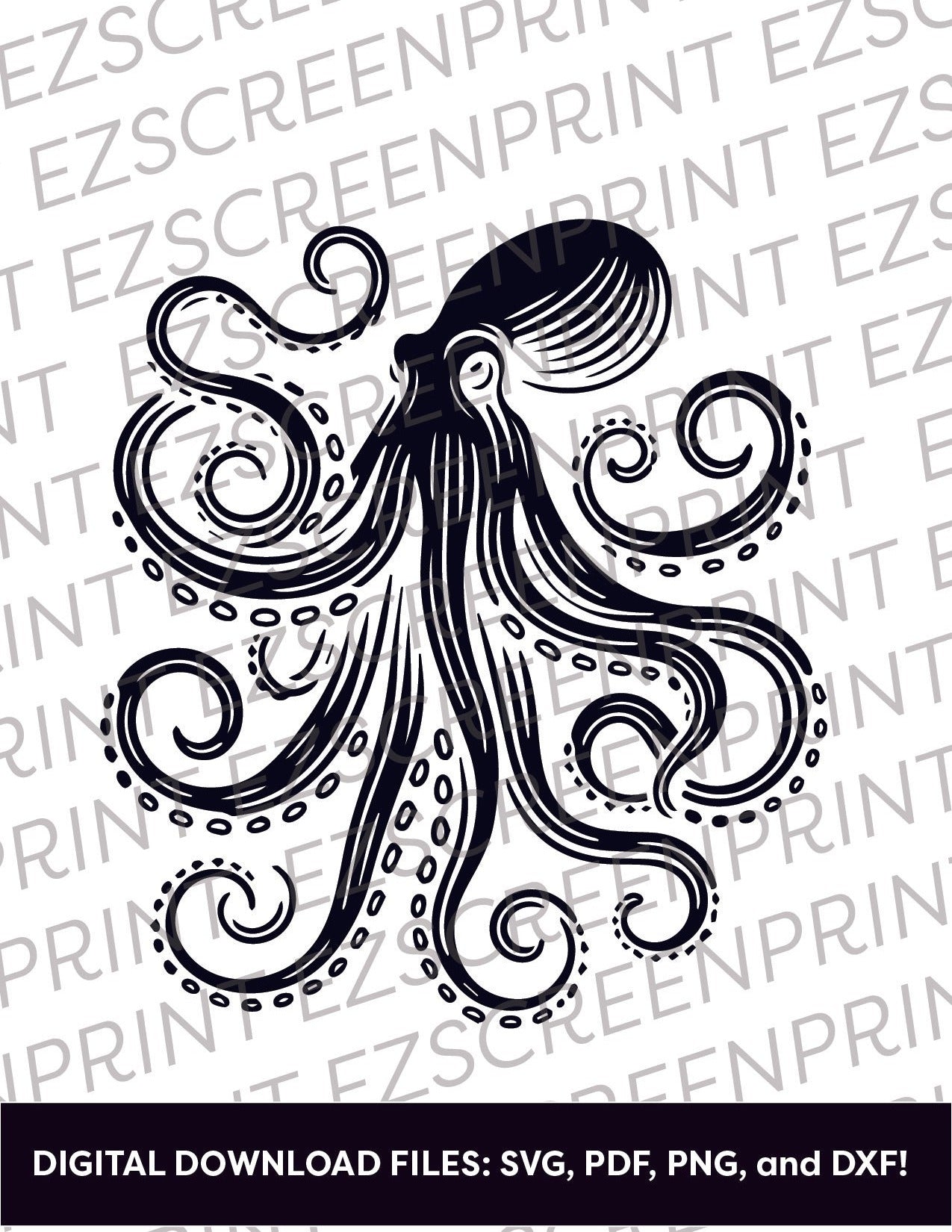 Decorative Octopus, Various Sizes + Digital Download