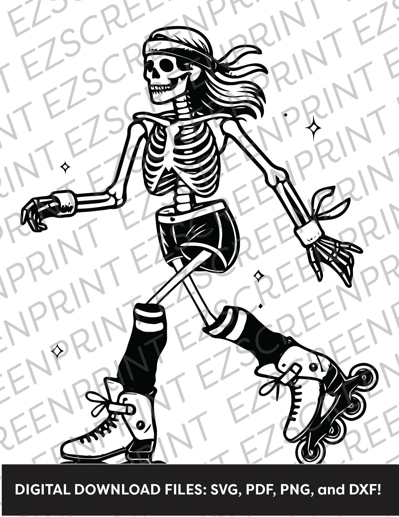 Skeleton Roller Blader, Various Sizes + Digital Download
