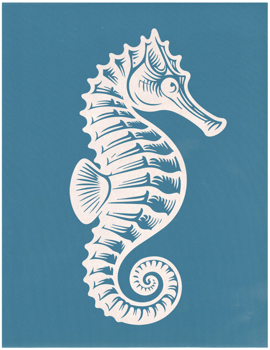 Polymer Clay Silk Screen Printing Stencil, Solitary Seahorse – EZScreenPrint polymer-clay-silk-screen-printing-stencil-solitary-seahorse-ezscreenprint