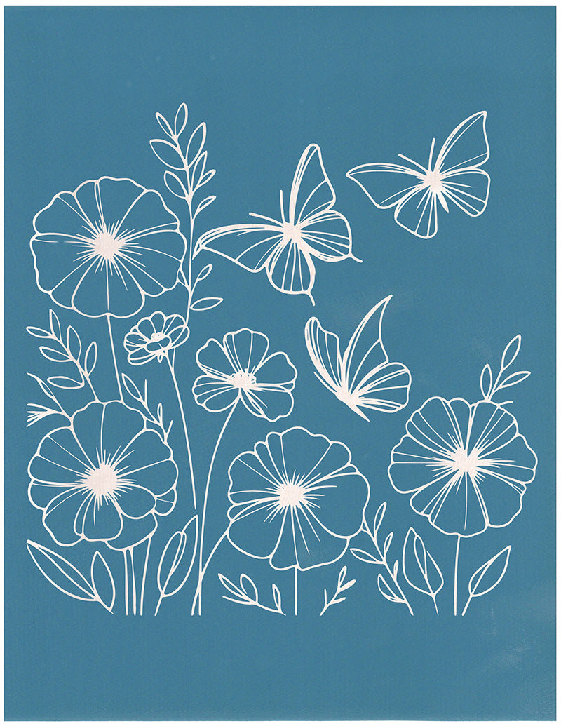 Springtime Flowers and Butterflies, 8.5"x11" + Digital Download