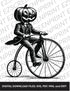 Vintage Jack o' Lantern Man Riding a Bicycle, Various Sizes + Digital Download