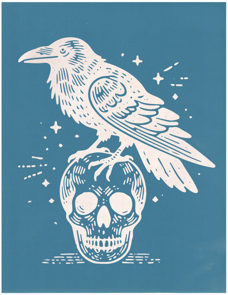 Skull and Raven, Various Sizes + Digital Download