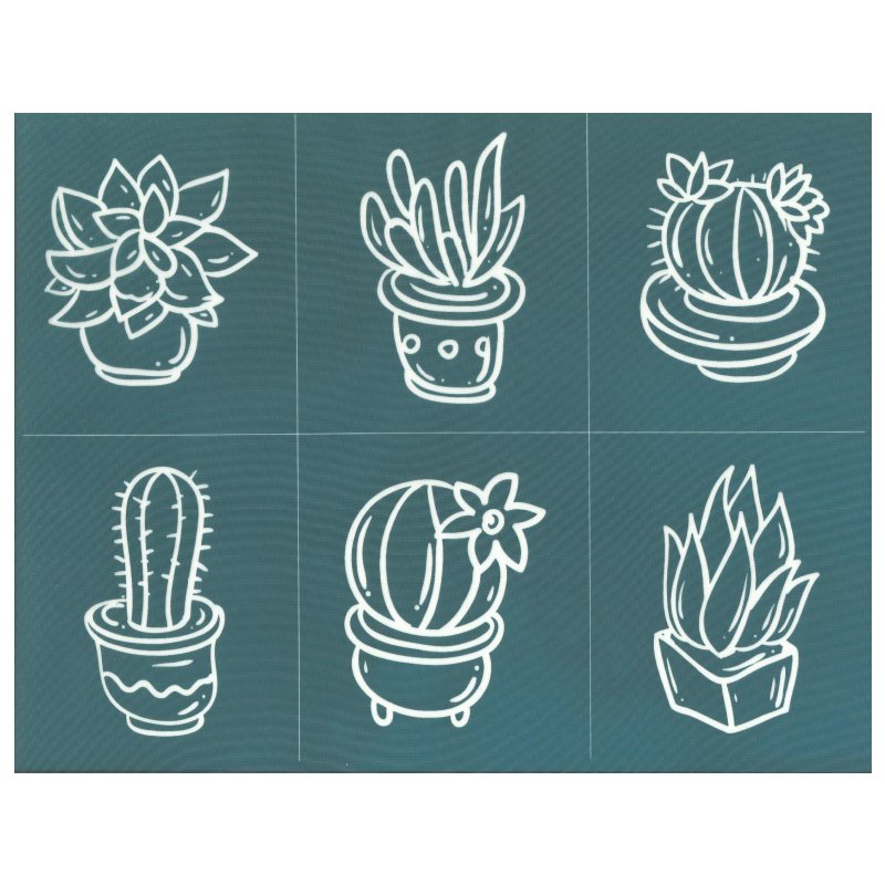 succulent stencil Designer Silk Screen Printing Stencil, Potted Succulent Cactus Images