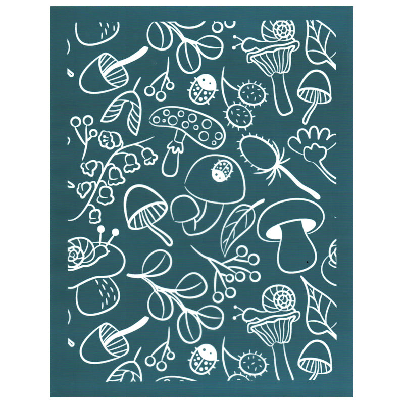 DIY Silk Screen Printing Stencil, Mushrooms Snails Design