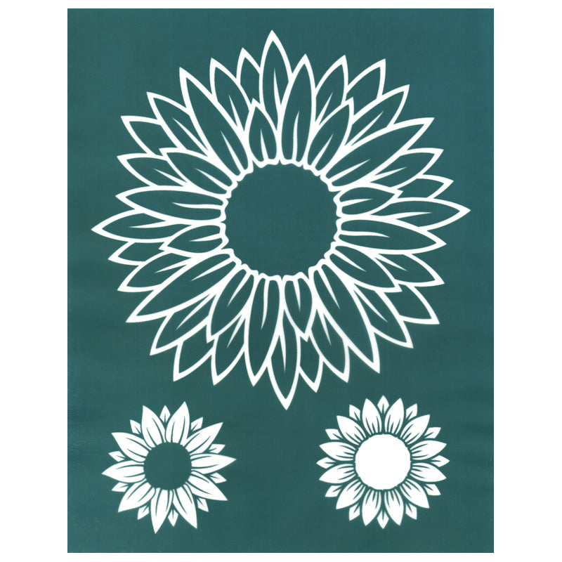 Sunflower Design Silkscreen Print Stencil