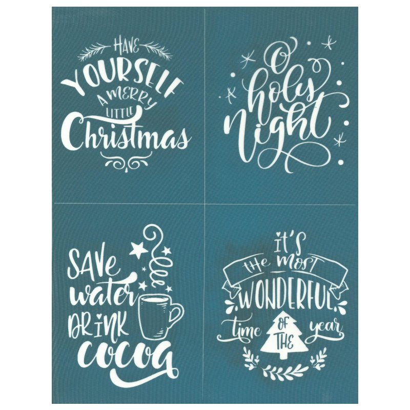 DIY Silk Screen Print Christmas Quotes Stencil