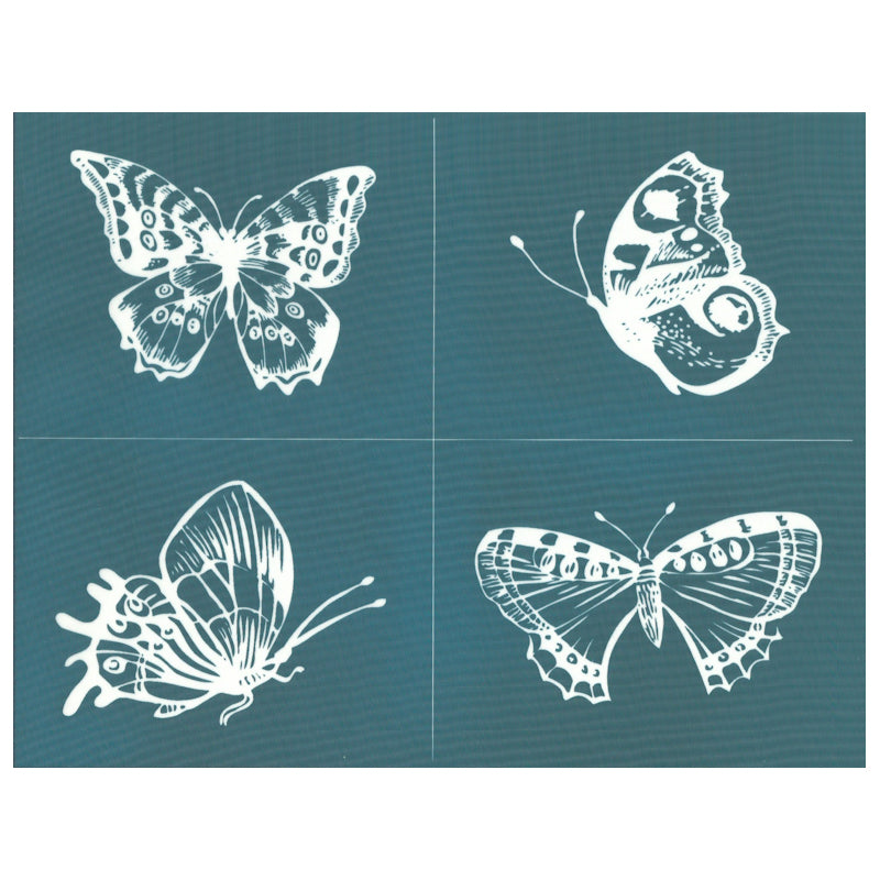 Ready To Use Designer Silk Screen Print Stencil, Butterfly Set