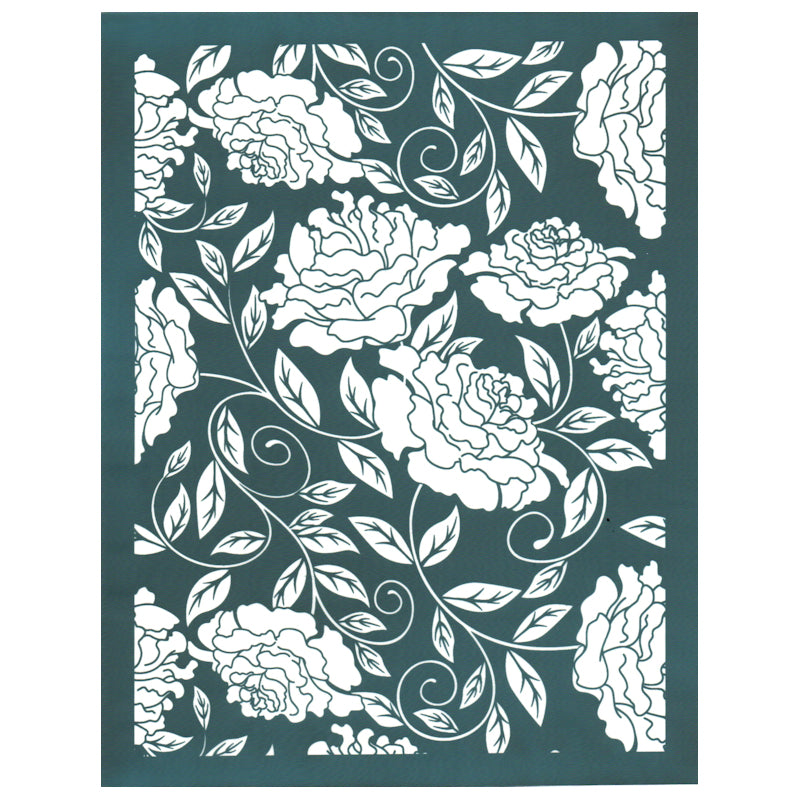 DIY Silk Screen Printing Design Stencil, Precious Peony Pattern