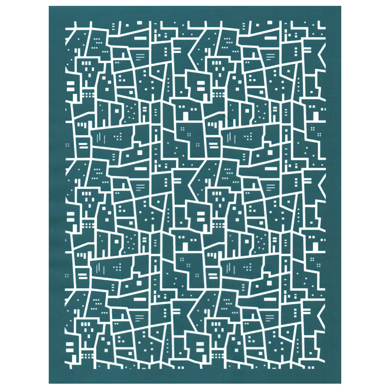 DIY Designer Silk Screen Print Stencil City Blocks Pattern