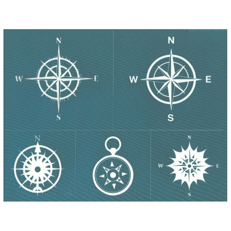 Ready To Use Designer Silk Screen Stencil, Compass Rose Designs – EZScreenPrint ready-to-use-designer-silk-screen-stencil-compass-rose-designs-ezscreenprint