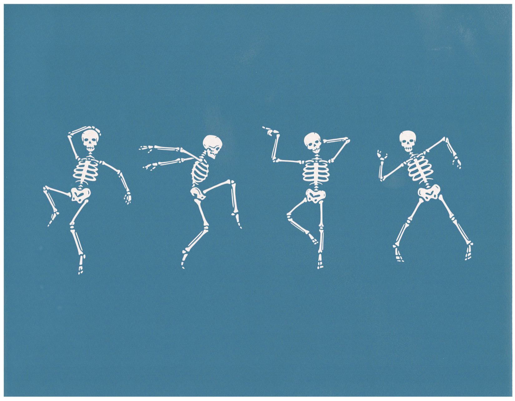 Four Dancing Skeletons, 8.5"x11"