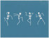 Four Dancing Skeletons, 8.5"x11"