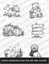 Autumn Illustrations Set 1, 8.5"x11" + Digital Download