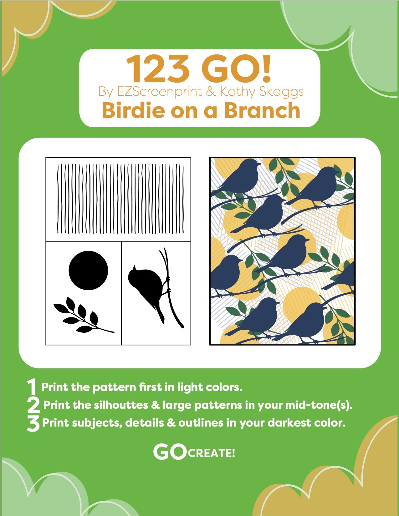 123GO - Birdie on a Branch - Collaboration with Kathy Skaggs