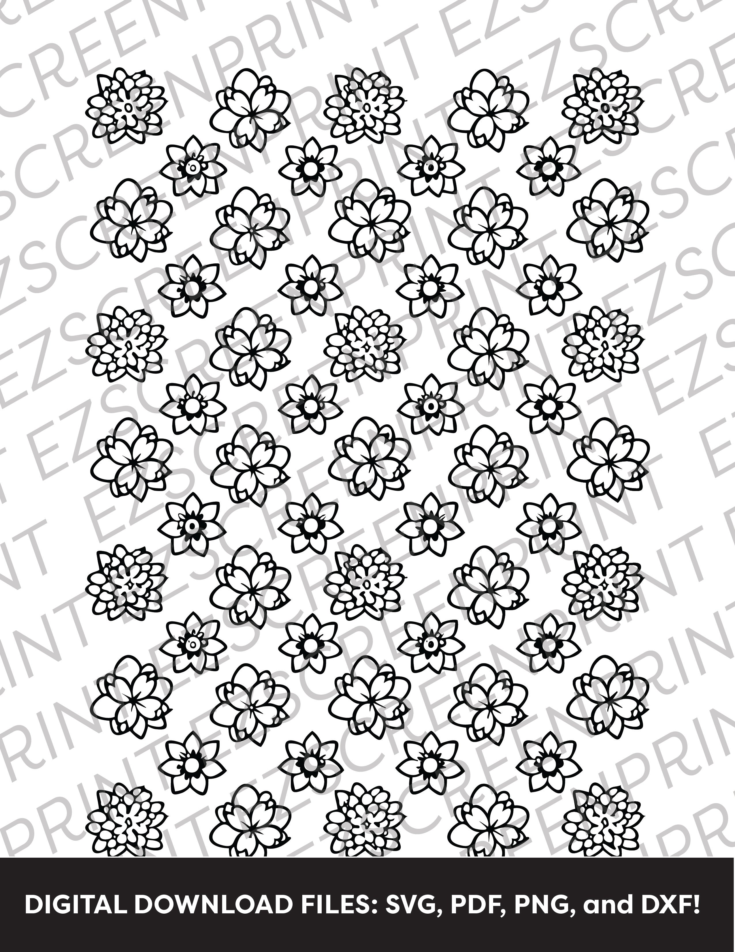 Variety Blossoms Pattern 1, Various Sizes + Digital Download