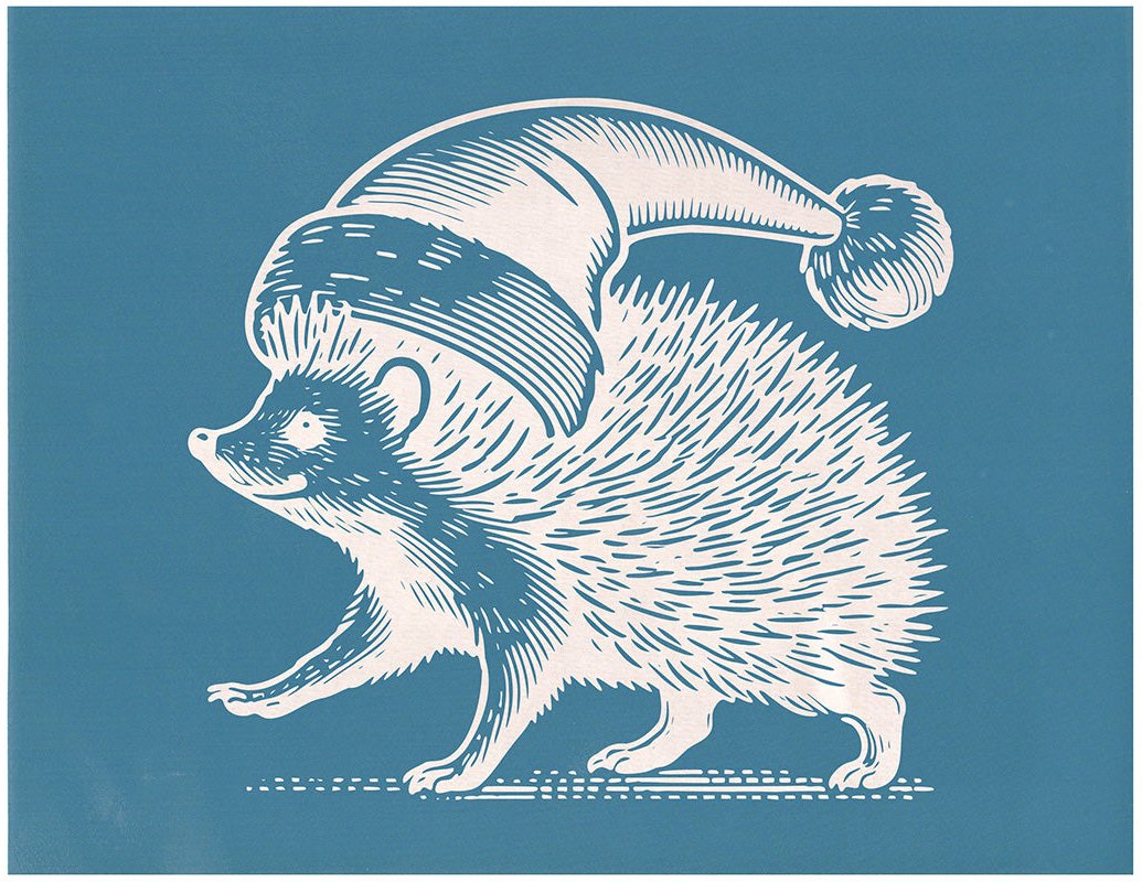 Christmas Hedgehog, Various Sizes + Digital Download