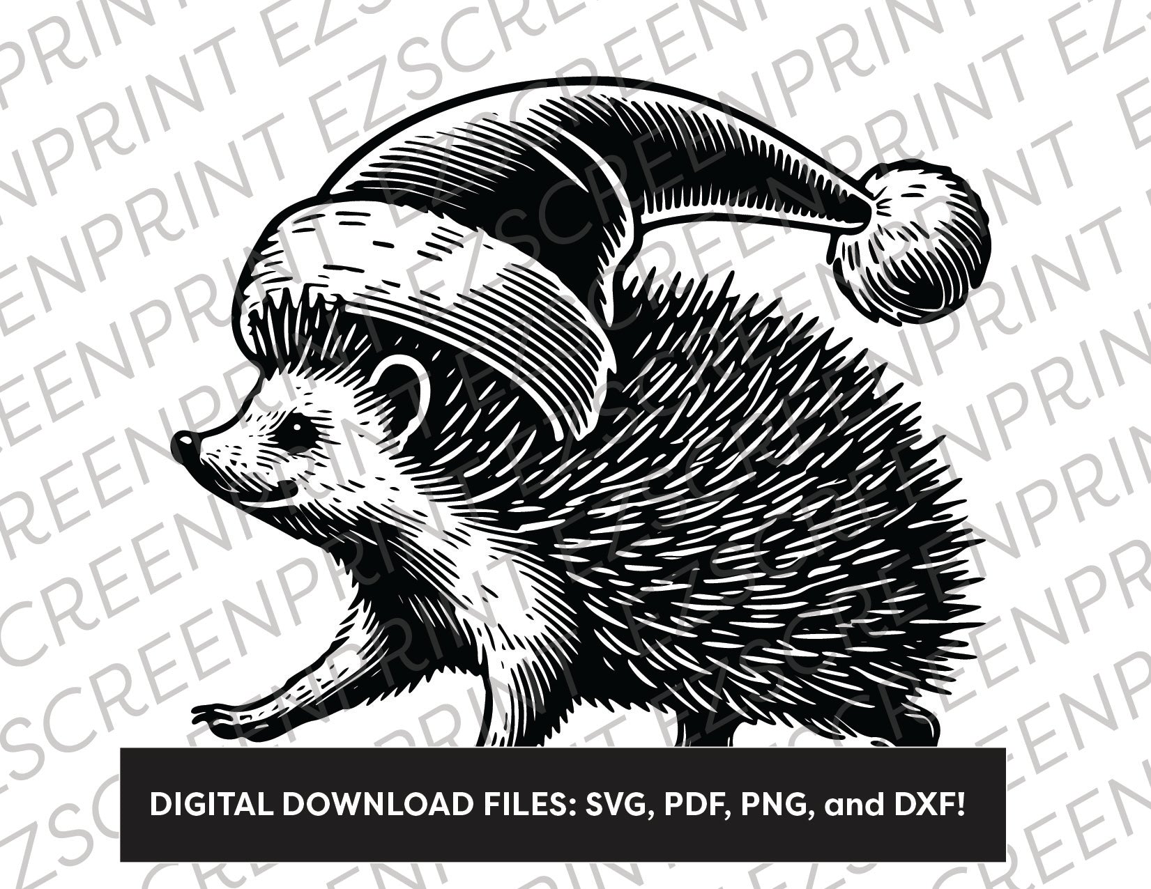 Christmas Hedgehog, Various Sizes + Digital Download