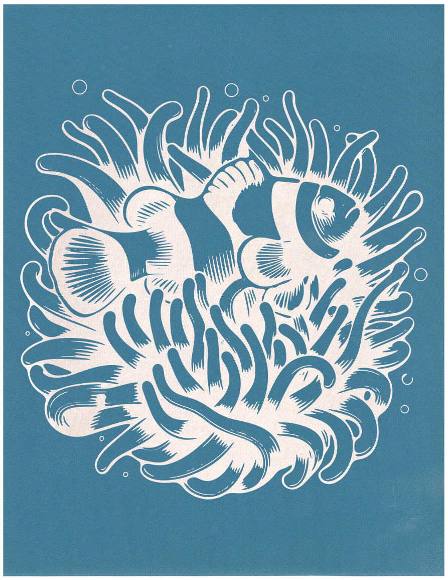 Clownfish & Anemone, 8.5"x11" + Digital Download