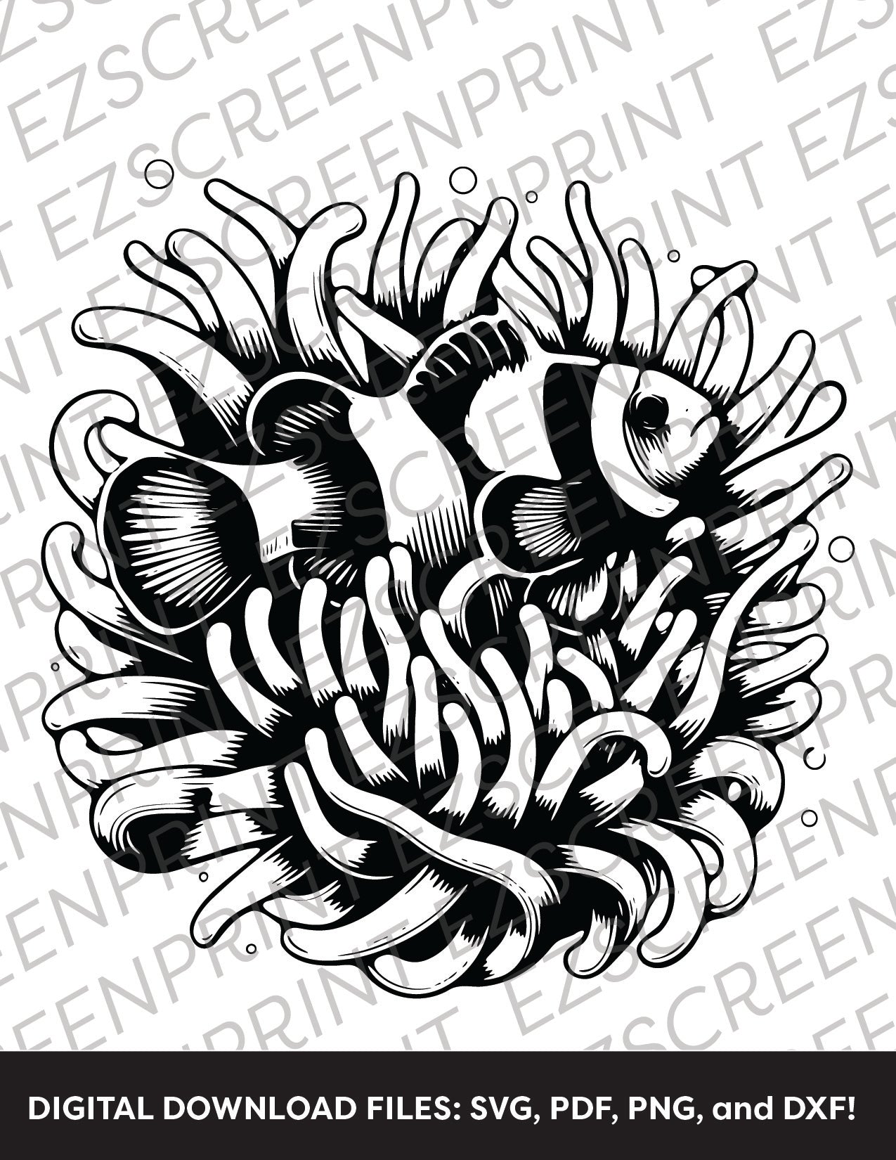 Clownfish & Anemone, 8.5"x11" + Digital Download