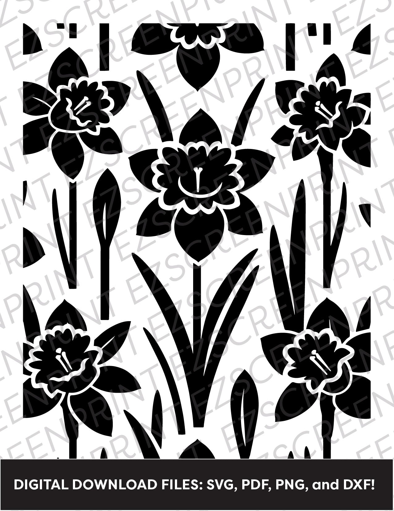 Daffodils Pattern, Various Sizes + Digital Download