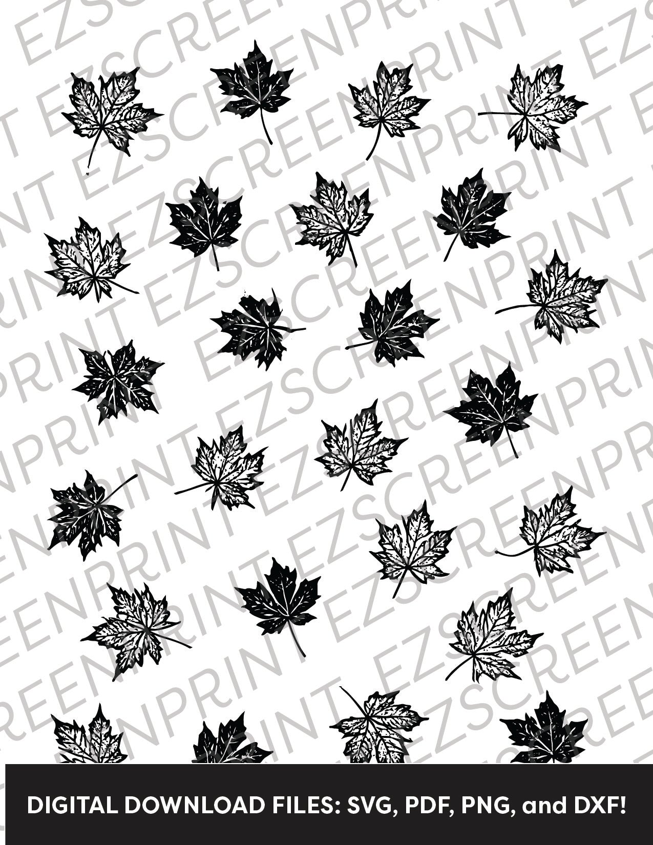 Fall Leaves Pattern, Various Sizes + Digital Download