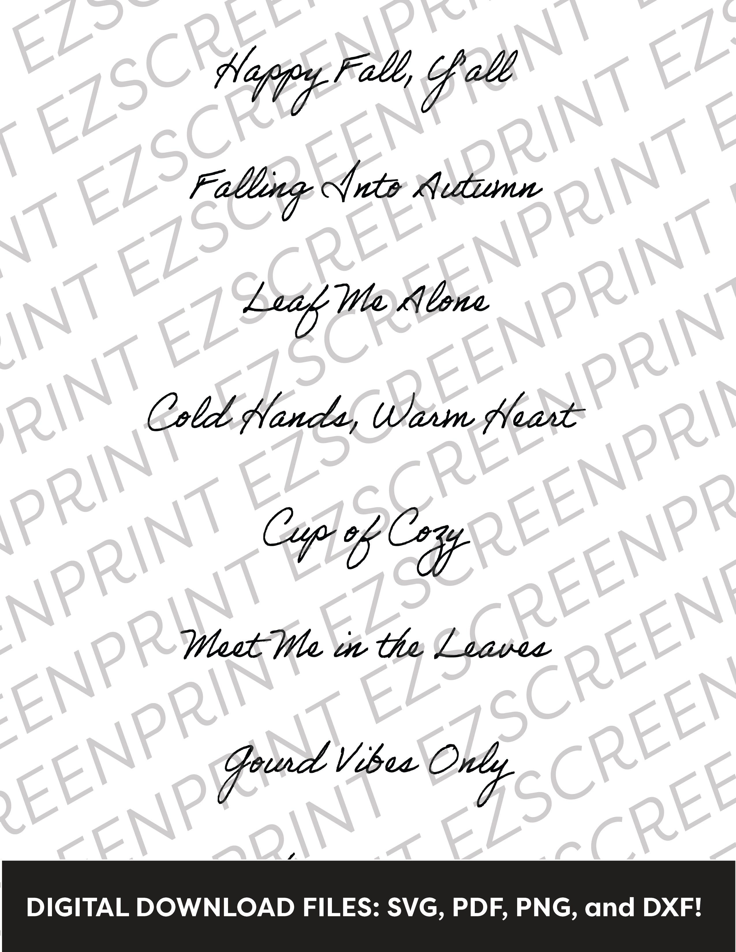 Autumn Sayings Set 1, 8.5"x11" + Digital Download