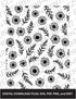 Fern and Flower Pattern, Various Sizes + Digital Download