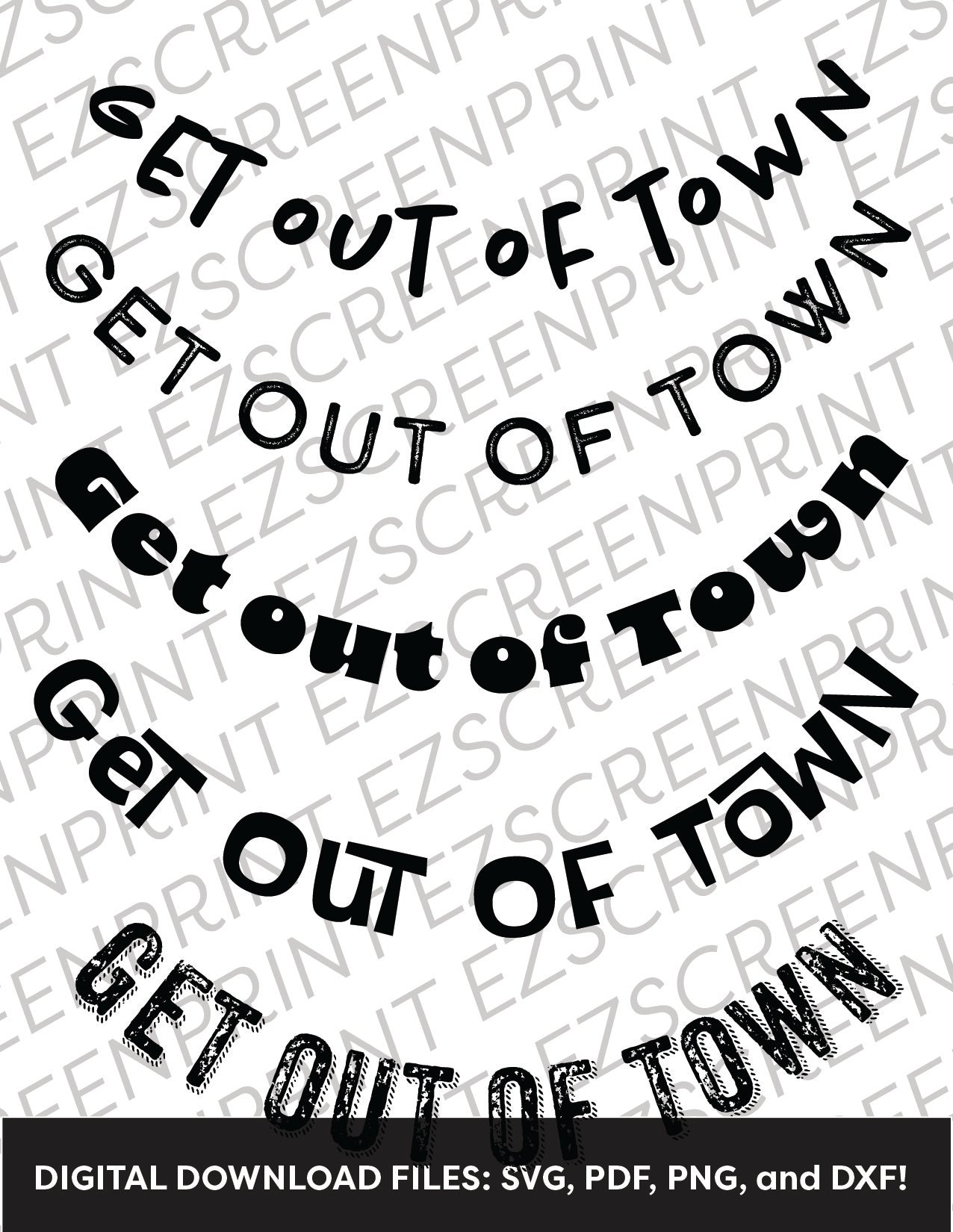 Get Out of Town Phrase Pack, Various Sizes + Digital Download