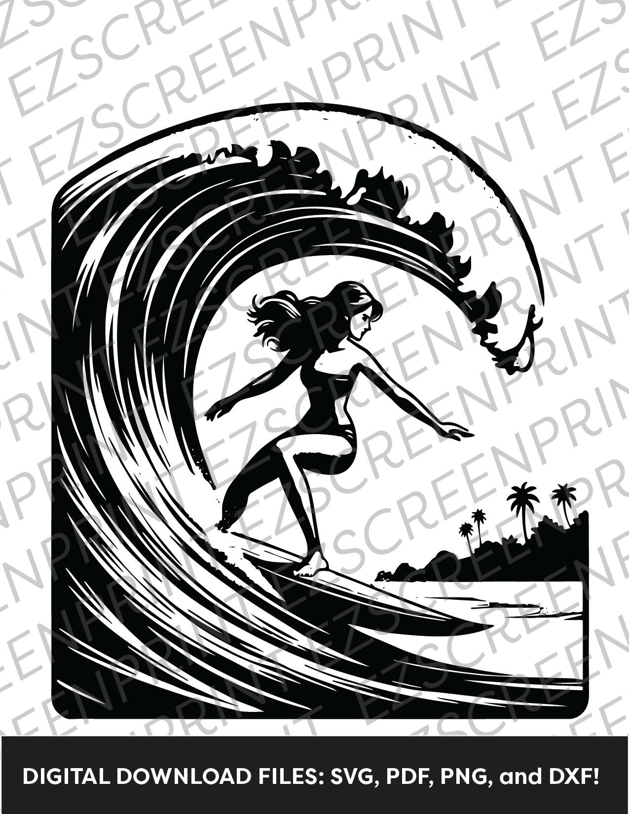 Girl Surfing the Tube 1, Various Sizes + Digital Download
