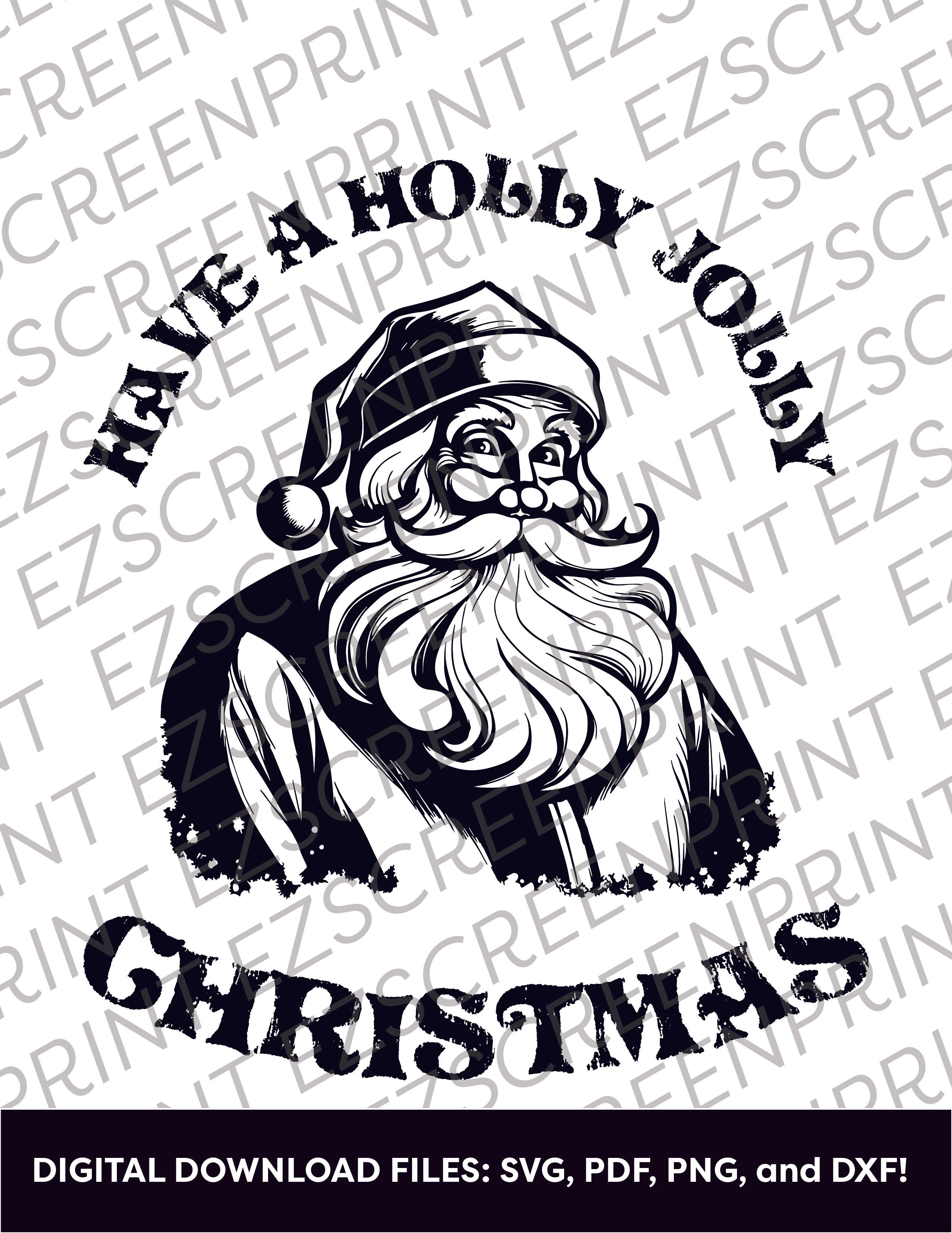 Holly Jolly Santa, Various Sizes + Digital Download