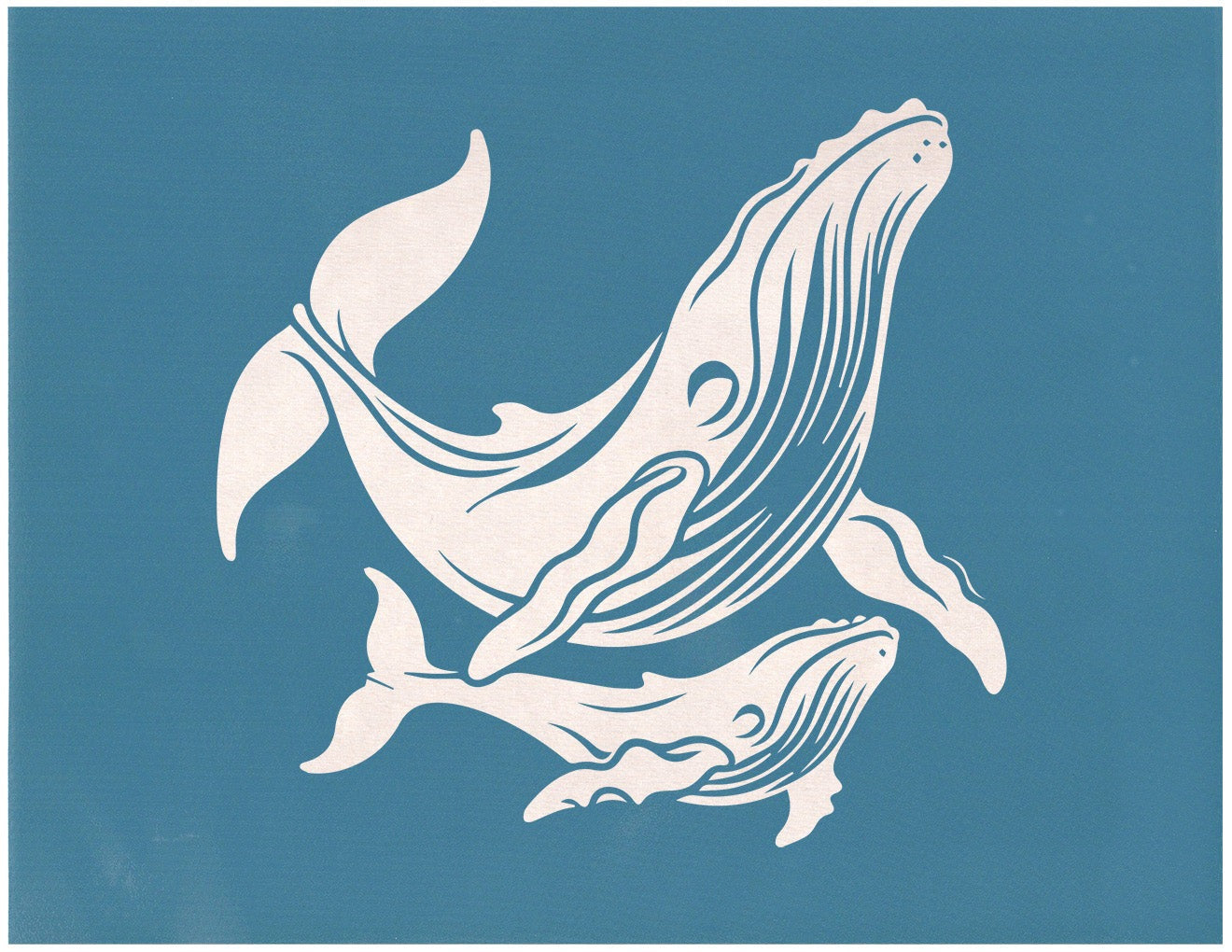 Humpback Whale Mother and Baby, Various Sizes + Digital Download