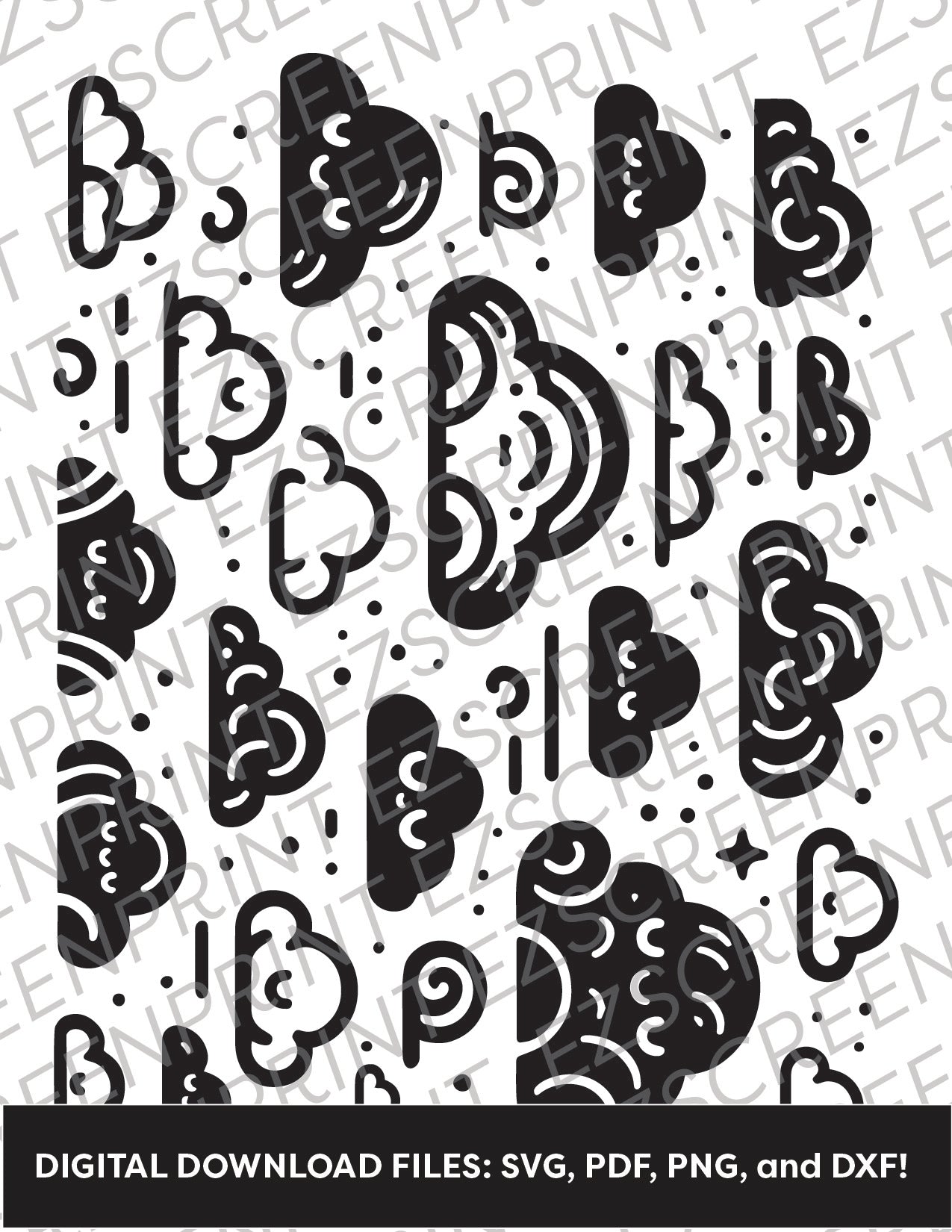 Kawaii Clouds, Various Sizes + Digital Download