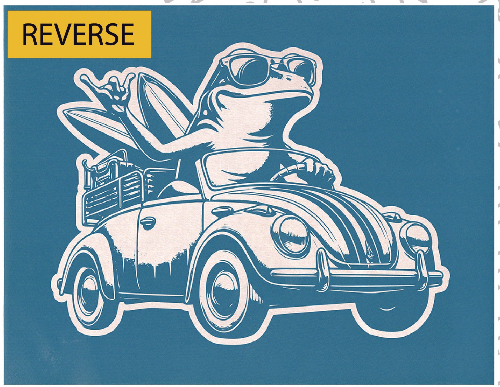 Surfer Frog, 8.5"x11" + Digital Download