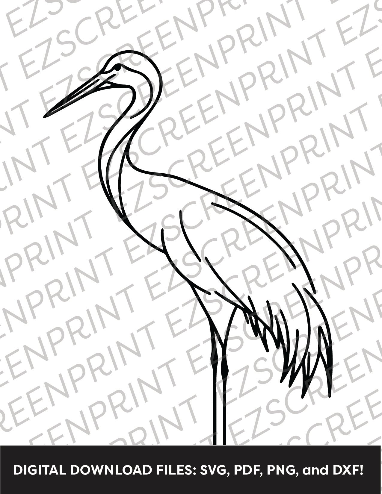 Line Drawing Crane, Various Sizes + Digital Download