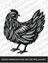Linocut Chicken, Various Sizes + Digital Download