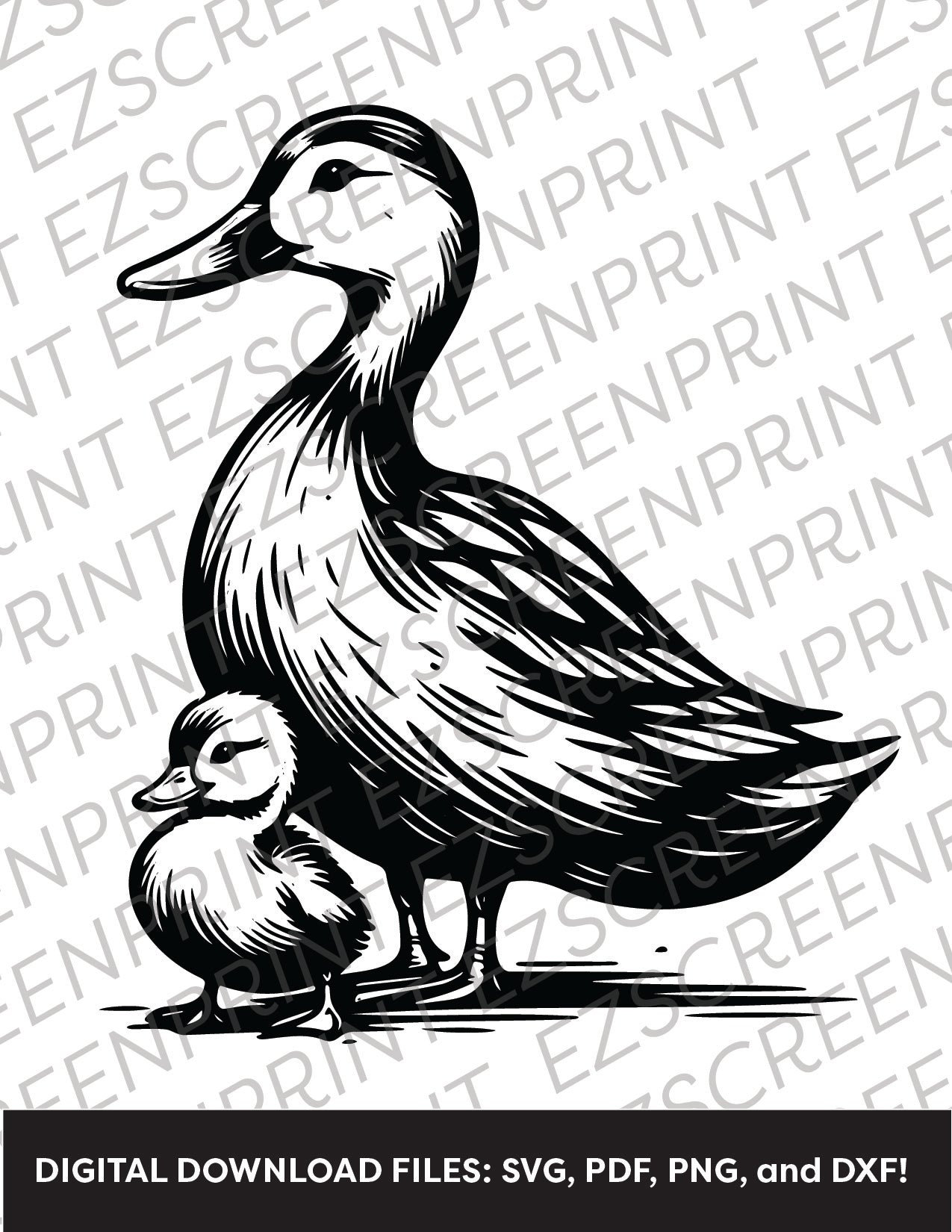 Mother Duck and Duckling, Various Sizes + Digital Download