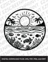 Ocean Sunrise Line Drawing, Various Sizes + Digital Download