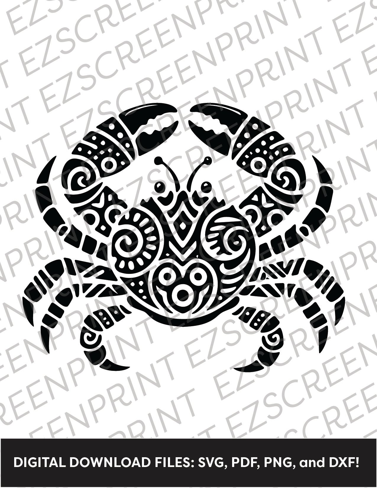 Patterned Crab, Various Sizes + Digital Download
