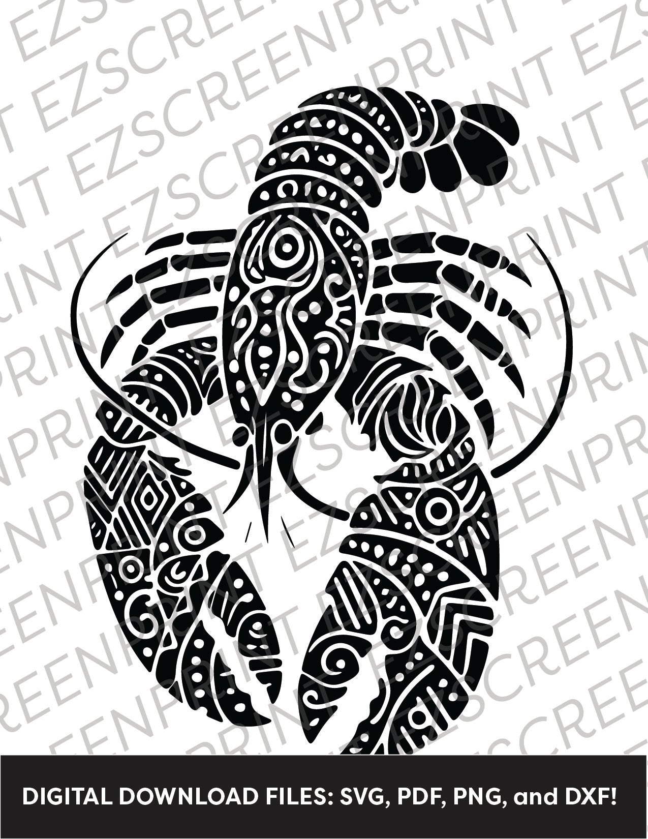 Patterned Lobster, Various Sizes + Digital Download