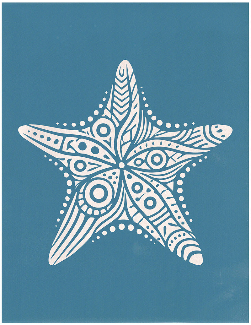 Patterned Star Fish, Various Sizes + Digital Download