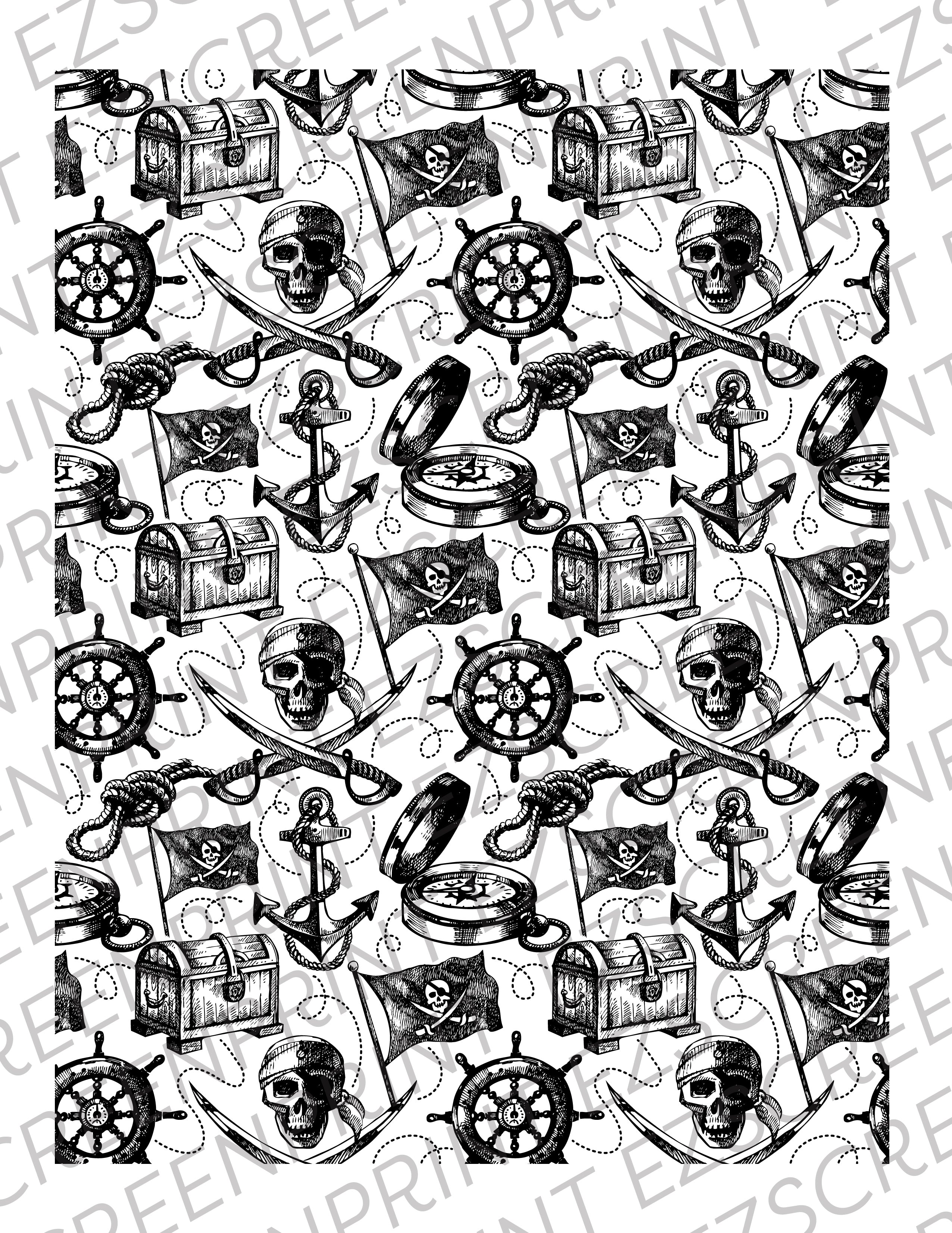 Vintage Pirate Pattern, 8.5"x11"