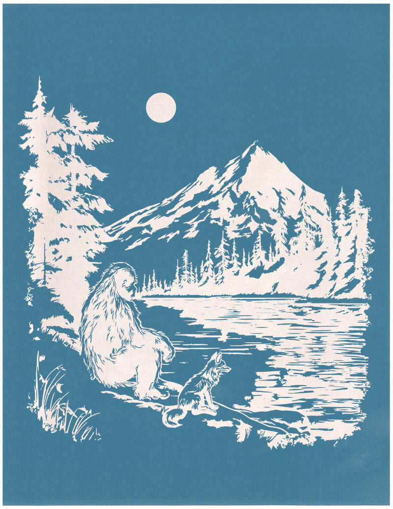 Sasquatch and Fox Friend, 8.5"x11" + Digital Download
