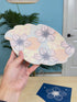 A dish screen printed with underglaze