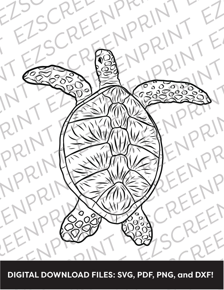 Polymer Clay Silk Screen Printing Stencil, Line Art Sea Turtle ...